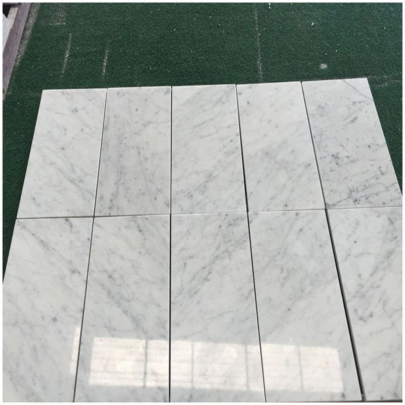 Carrara White Polished Marble Tile