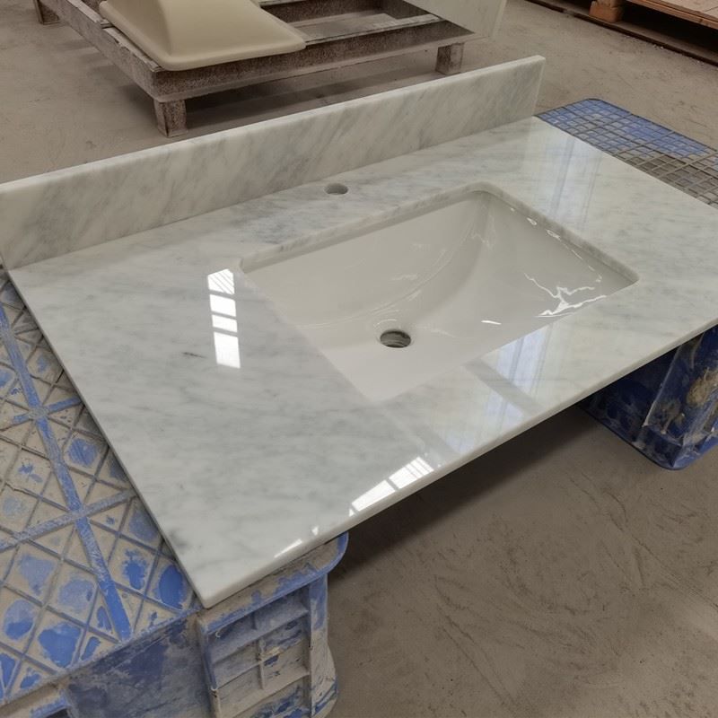 25 Inch Carrara Marble Vanity Top - vanity-top