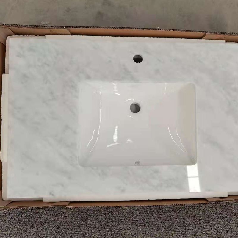 25 Inch Carrara Marble Rectangle Vanity Top
