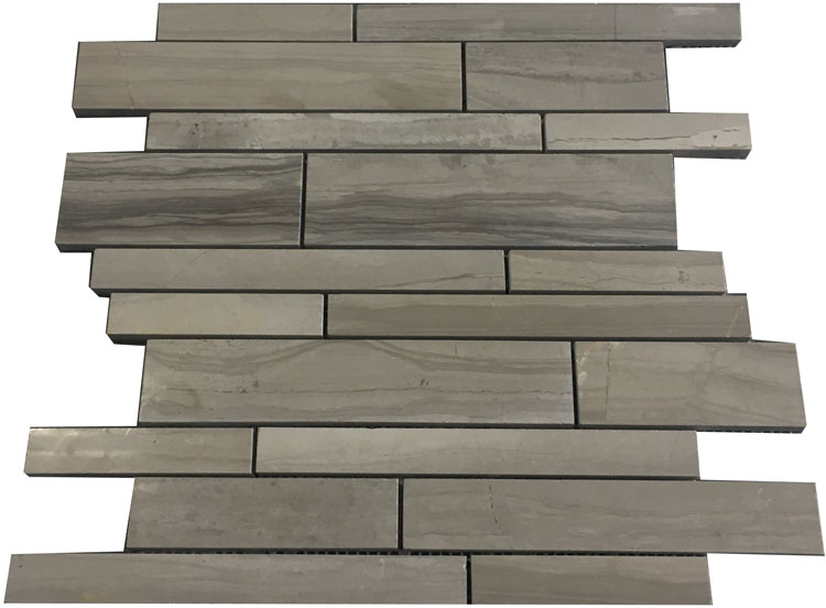 Grey Wood Marble Random Strip Mosaic Tile - mosaics-mosaics-and-waterjet-2