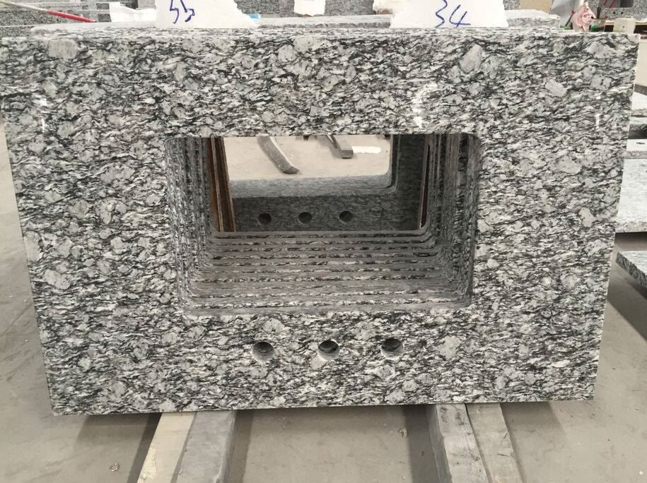 Spray White Granite Slab For Countertops - granite-countertop
