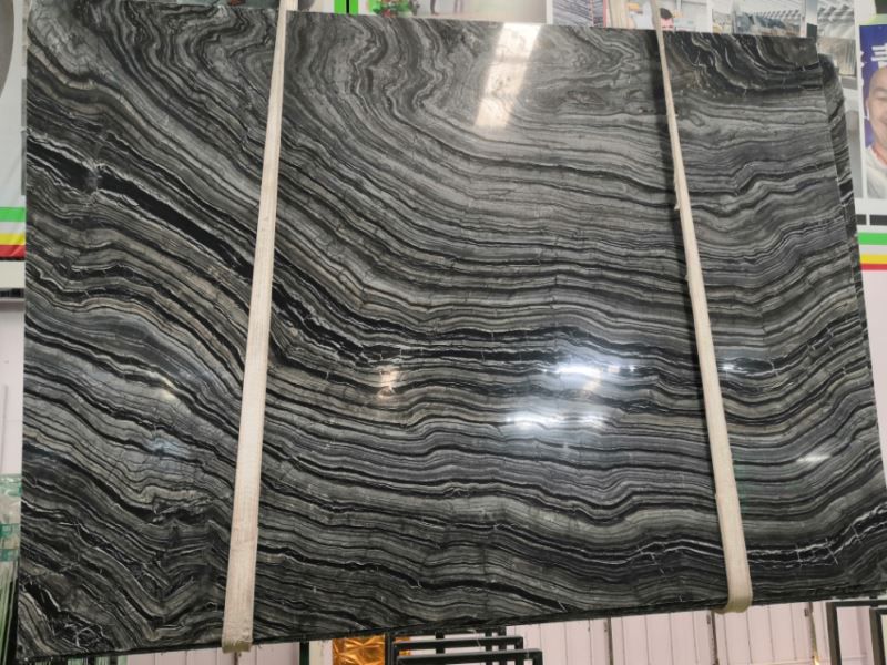 zebra black ancient wood marble