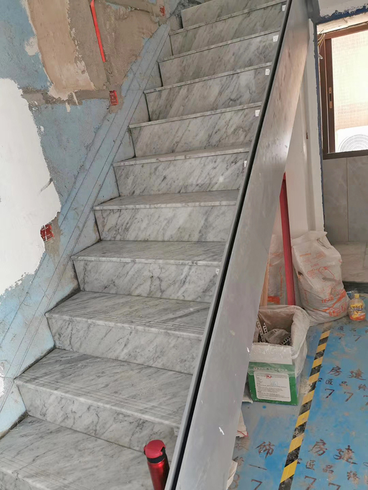 Carrara White Marble Stairs For Home - marble-tiles