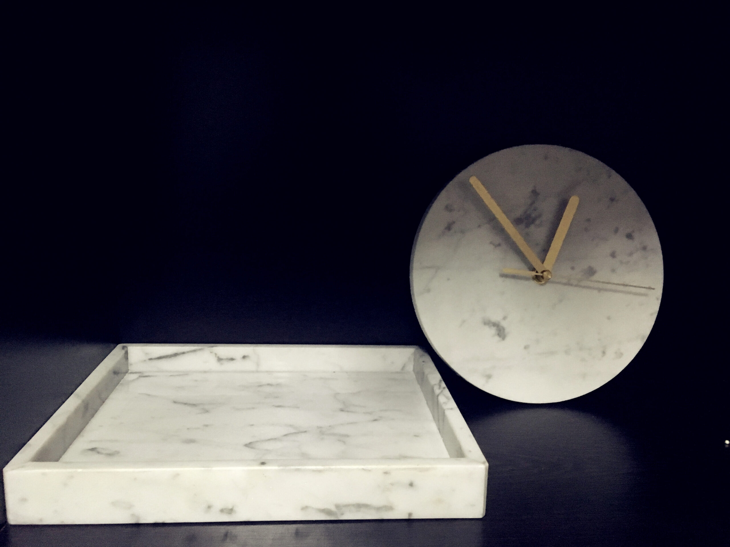 Modern Marble Wall Clock - marble-tiles