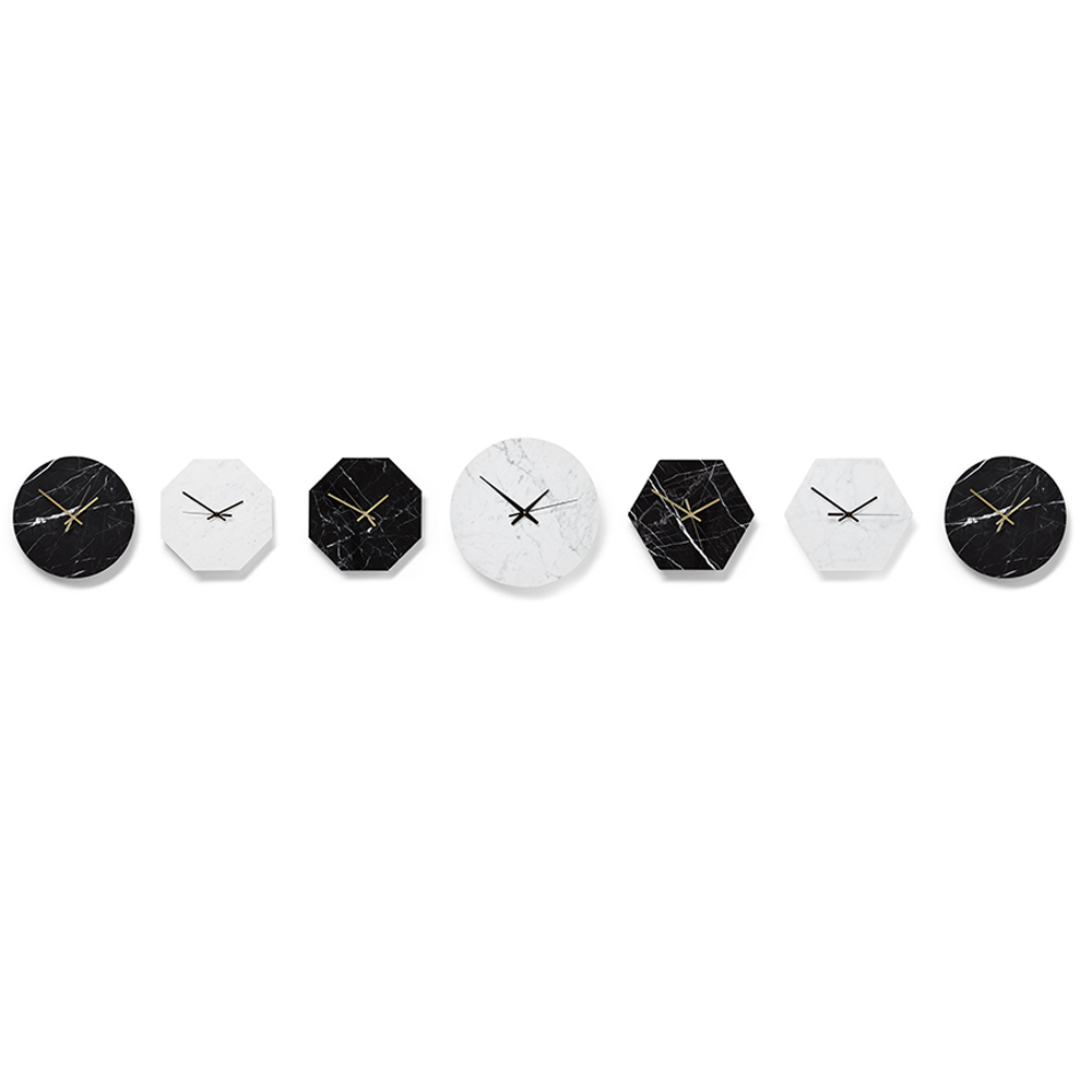 Modern natural marble wall clock - marble-tiles