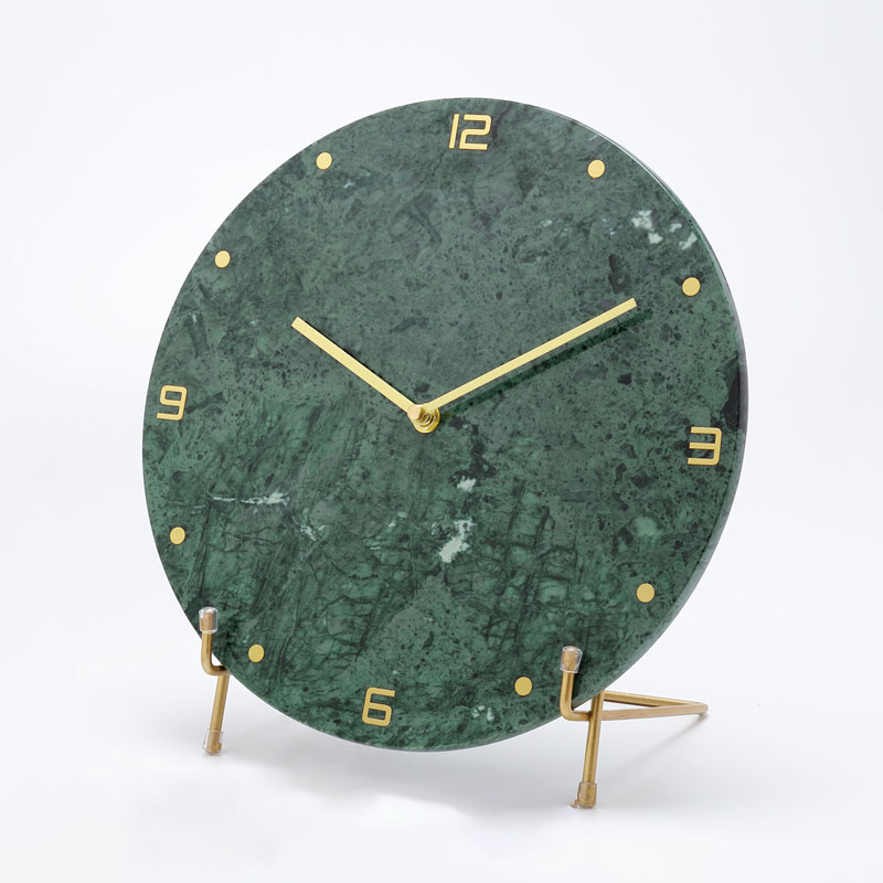 China White White Green Marble Clock - marble-slabs