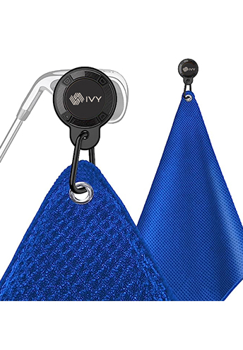 Golf towel with magnetic clip