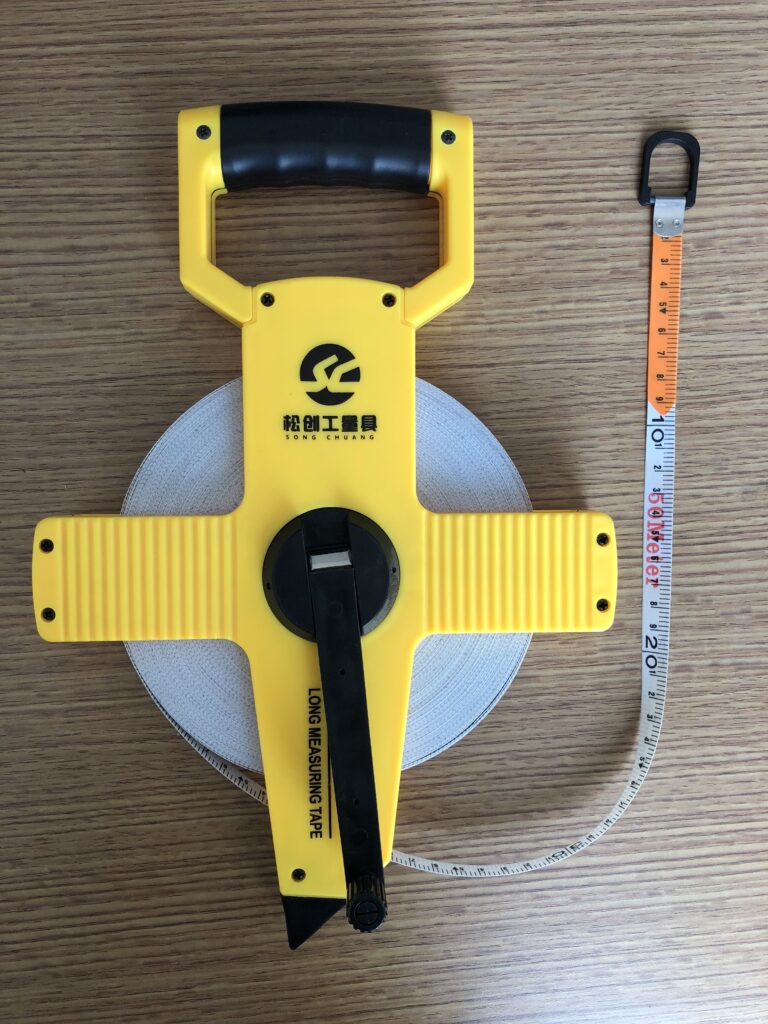 Rubber covered frame fiber measuring tape