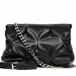 Black classical shoulder bag with silver chain 结果
