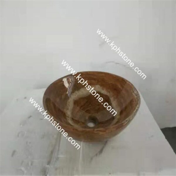 dark emperador marble round vessel basin sink58038303320 1663302716533