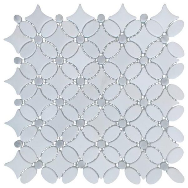 carrara white rhomboid marble mosaic tile41161811423 1663303429134