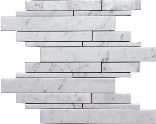 carrara white marble random strip mosaic tile201907091624020771607 1663303445677