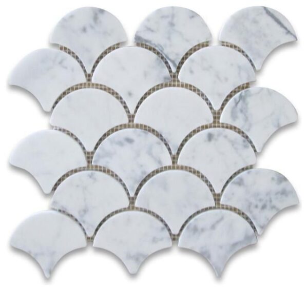 carrara white marble fish scale fan shape201907091549425638336 1663303481949