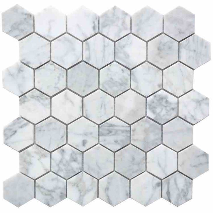 carrara white hexagon matte marble mosaic51494547458 1663303511539
