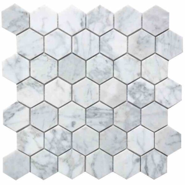 carrara white hexagon matte marble mosaic51494547458 1663303514534