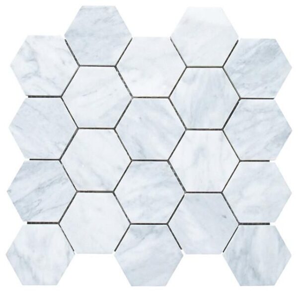 carrara white hexagon matte marble mosaic46208858903 1663303517115