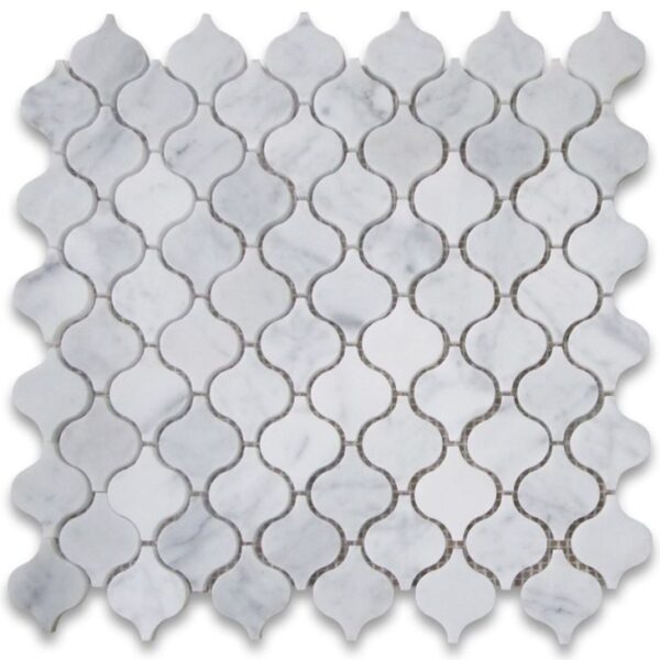 carrara white beveled pillowed mesh marble44591431138 1663303522960