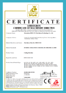 Cutting Machine certification