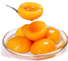 gefrorener halber gelber Pfirsich