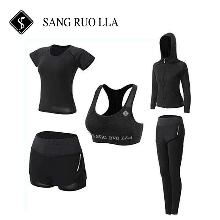 Reflective Yoga Set Fitness Clothing Womens Gym Suit Two Pieces Workout Sport Wear Long Sleeve Sets