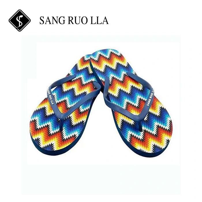 Happy Slide PVC Latest Ladies Sandals Design Flat Sandal Women Custom Slipper