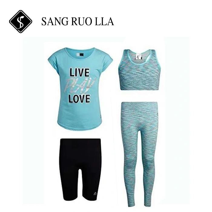 Wholesale Sportswear Sublimation Printing Yoga Wear Ladies Sports Bra and Leggings Set
