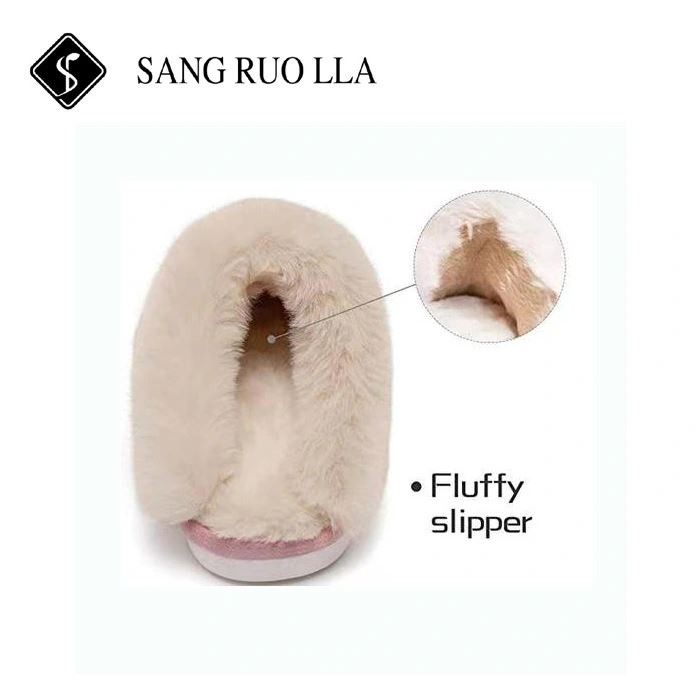 Fashion Indoor Lady Shoes Women Household Animal Fluffy Plush Slipper