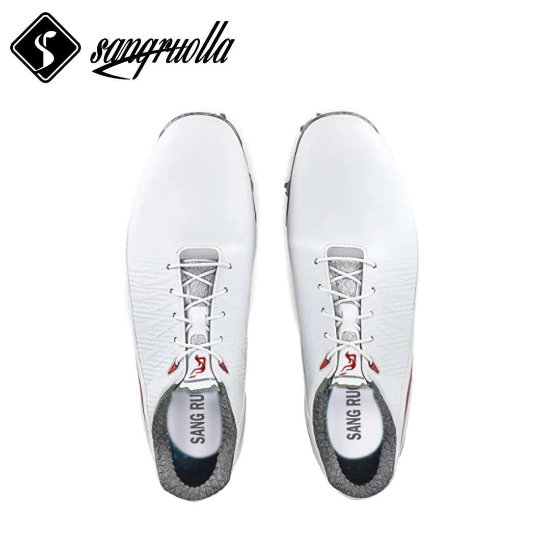 Golf Shoes with Real Leather and Quick Lacing and Sock Waterproof Technology ...
