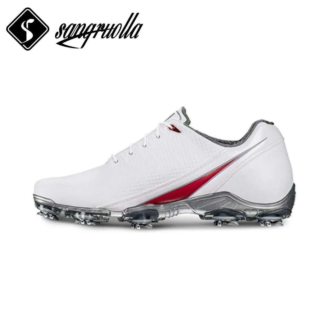 Golf Shoes with Real Leather and Quick Lacing and Sock Waterproof Technology ...