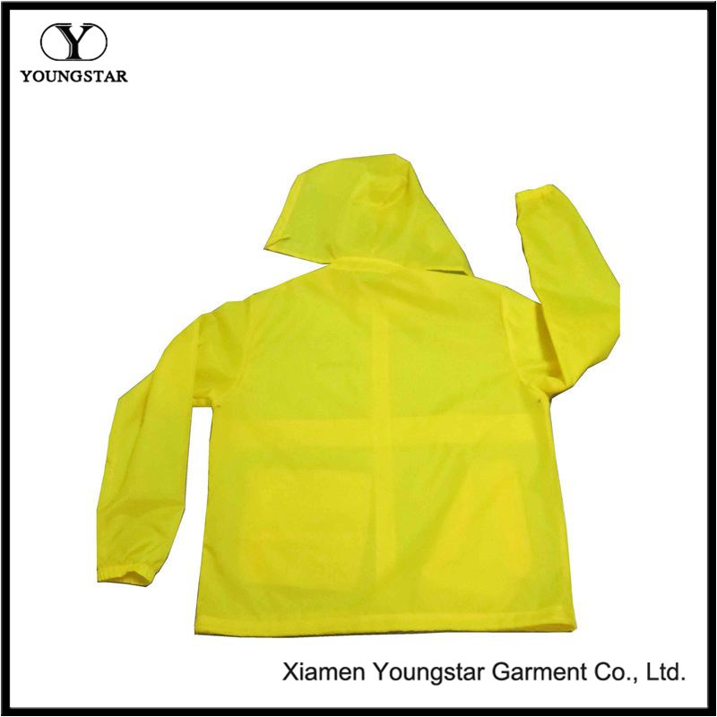 Waterproof Women¡äs Hooded Lightweight Yellow Windbreaker Jacket