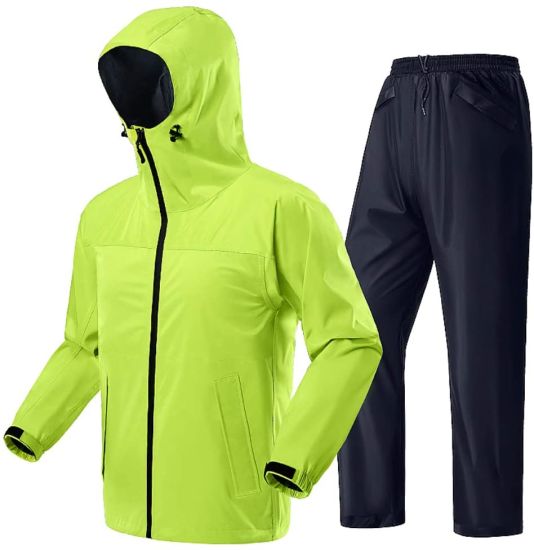 Men’s Rain Coat Waterproof Fishing Rain Gear Jacket and Pants 2-Pieces ...