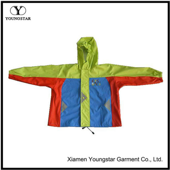 Raincoat Kids Boys Waterproof PU Coating Rain Jacket - Xiamen Youngstar ...