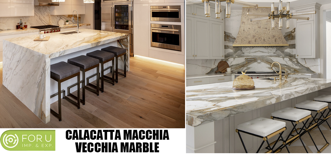 Calacatta Macchia Vecchia Marble Kitchen luxury Countertops FOR U STONE