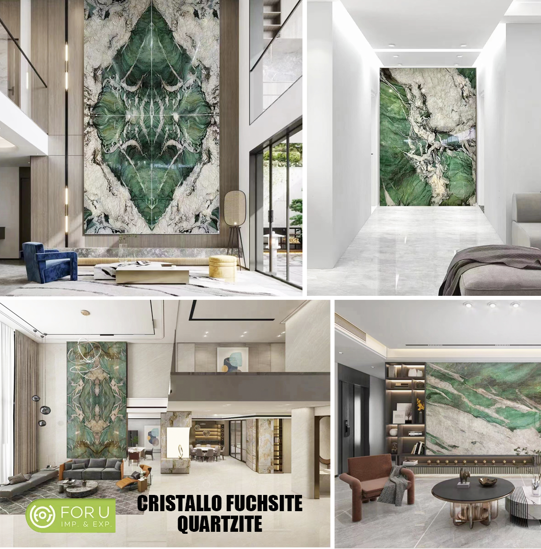 Cristallo Fuchsite Quartzite Luxury Wall Projects FOR U STONE