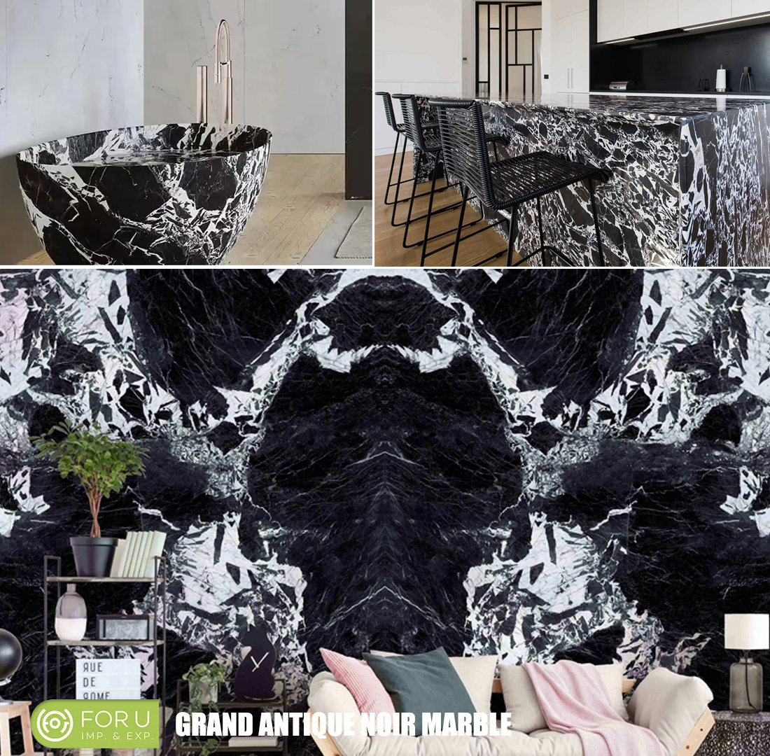 Grand Antique Black Marble Wall and Countertops Supplier FOR U STONE