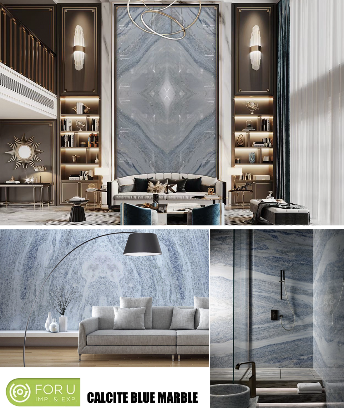 Calcite Blue Marble Wall Projects FOR U STONE
