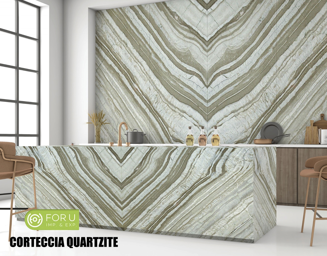 Corteccia Exotic Quartzite Kitchen Countertop Designs FOR U STONE