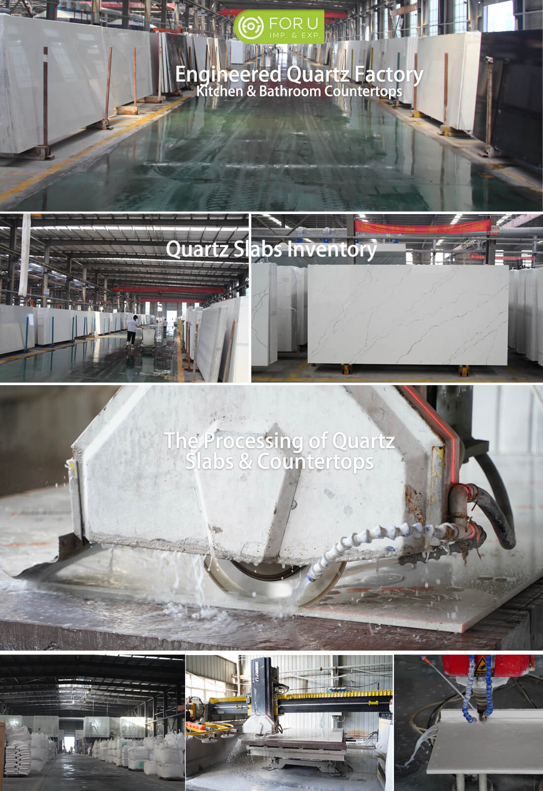 Engineered Quartz Stone Slabs and Countertops Factory | FOR U STONE