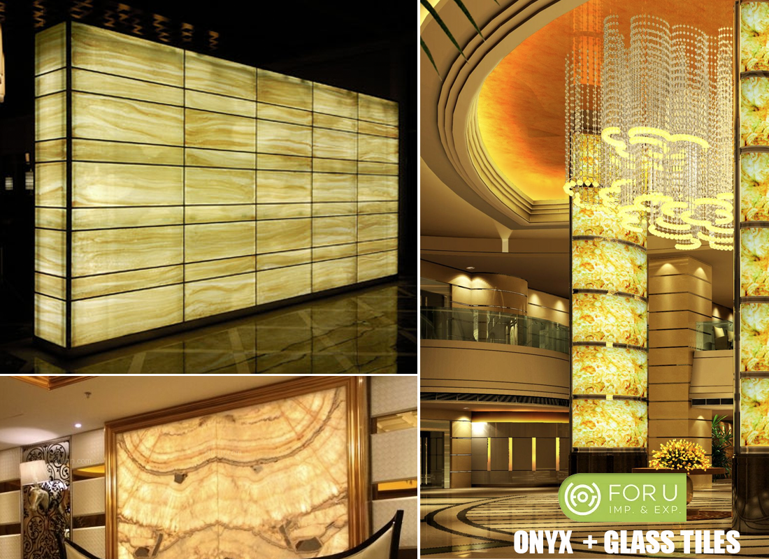 Onyx Marble Stone Composited Glass Tiles projects KA UNITED