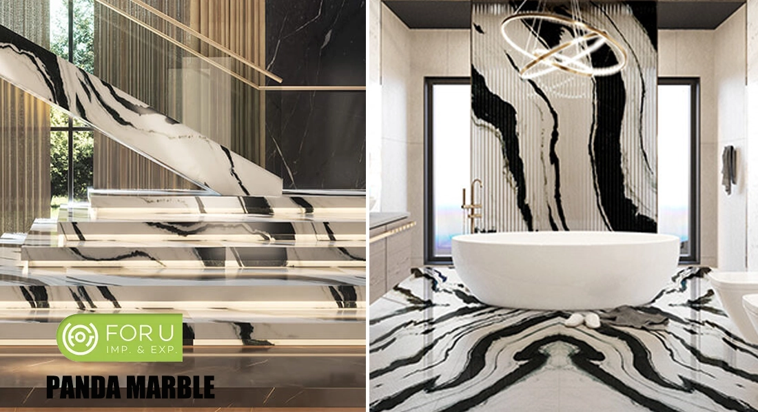Panda Marble Stairs and bathroom Projects-FOR U STONE