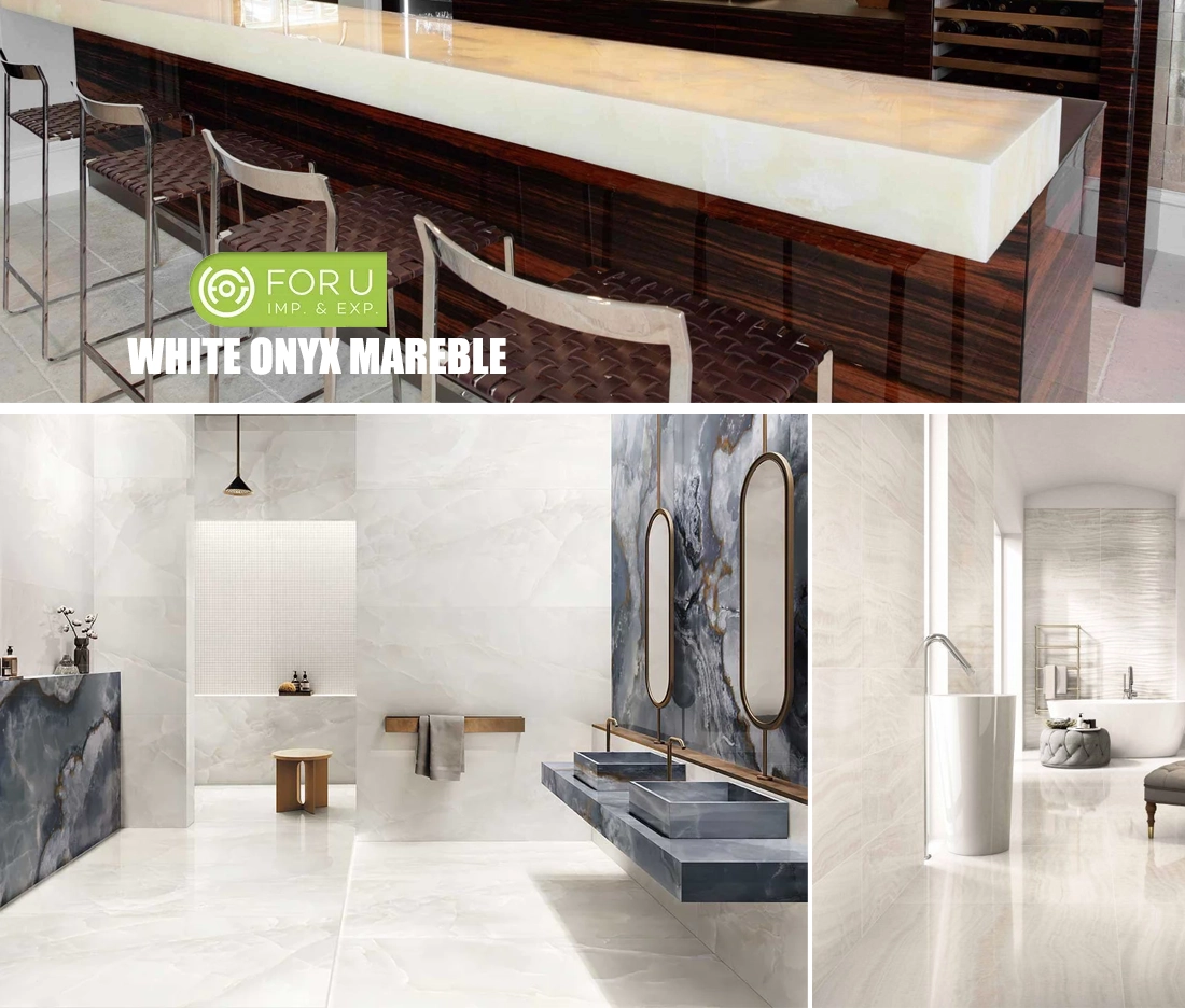 White Onyx Marble Kitchen and Bathroom Project FOR U STONE