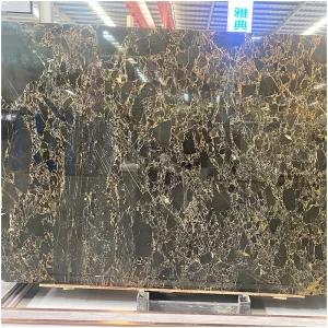 Athens Black and Gold Marble Slabs
