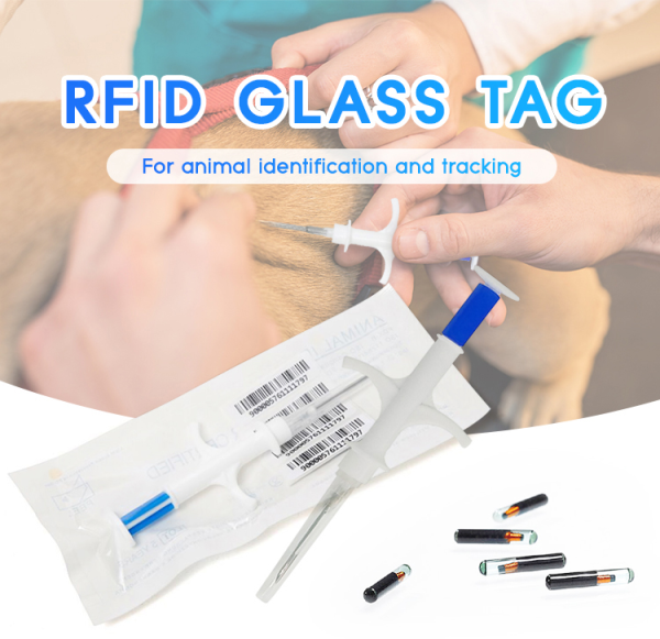 glass tag with syringe