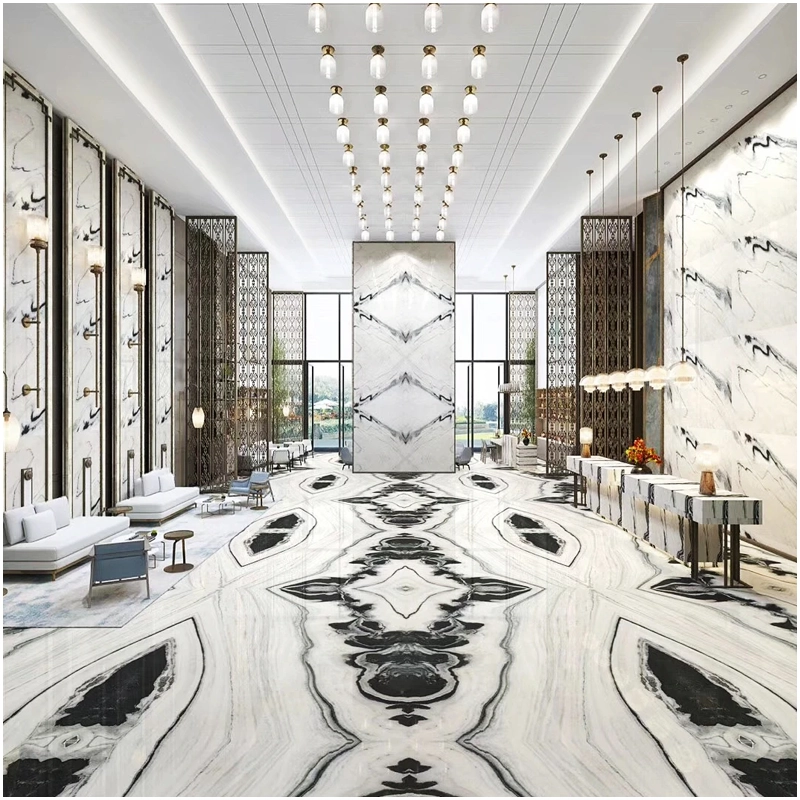 Panda White Marble Hotel Lobby Projects FOR U STONE