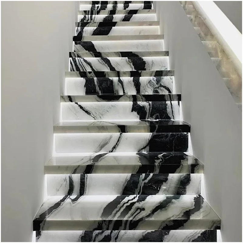 Panda Marble Stairs With Backlit Lead Designs