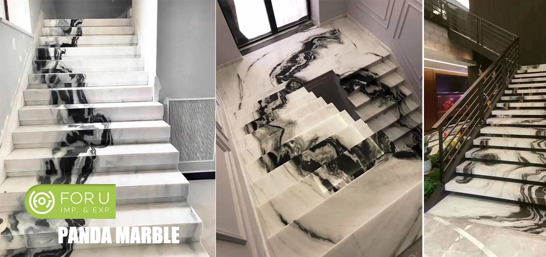 Panda Marble Villa Stair Projects