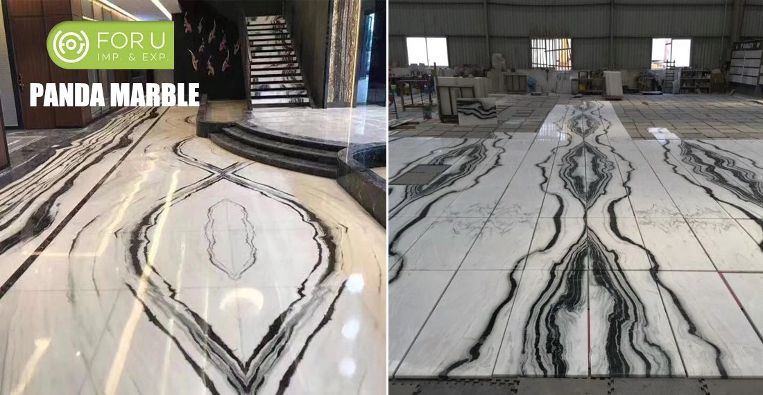 Panda Marble Bookmatched Flooring projects