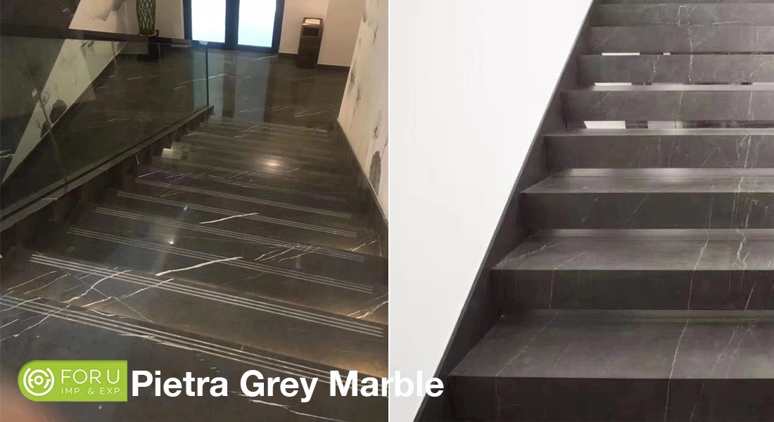 Pietra Grey Marble Staircase projects FOR U STONE