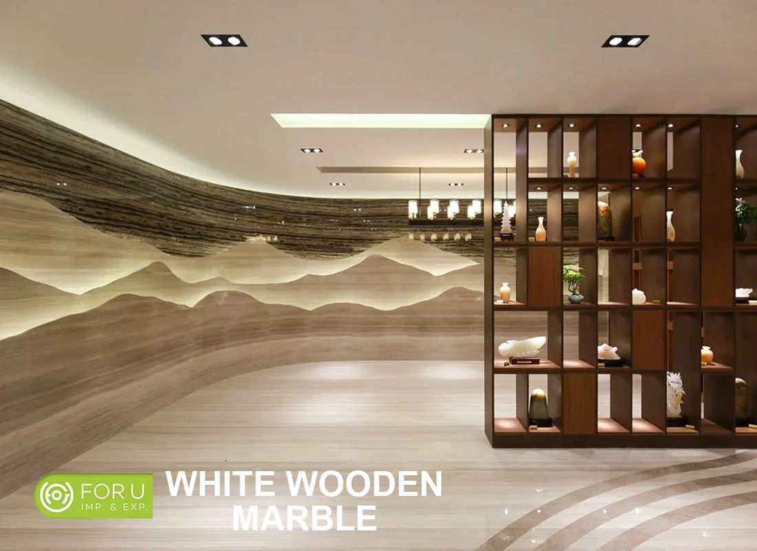 Wooden White Marble Floor and Wall Projects FOR U STONE
