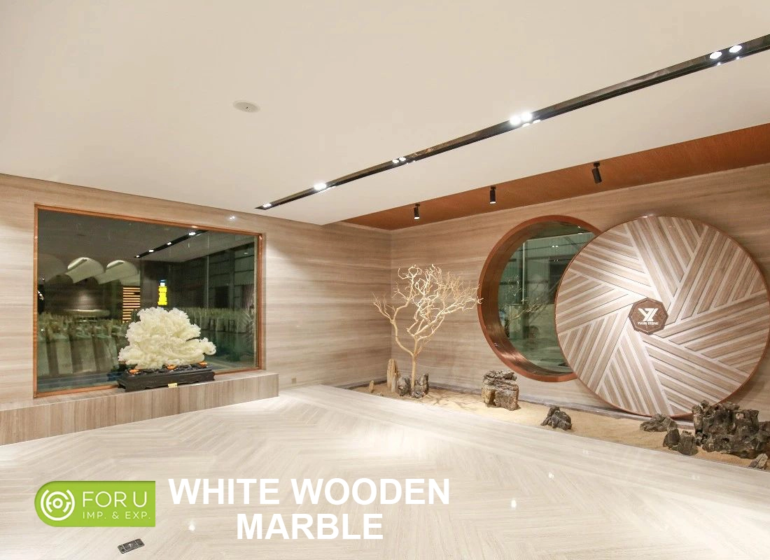White Wooden Marble Flooring Projects FOR U STONE